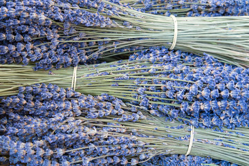 Dried lavender for sale at a market