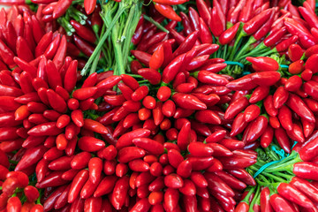 Fresh peppers for sale at a market