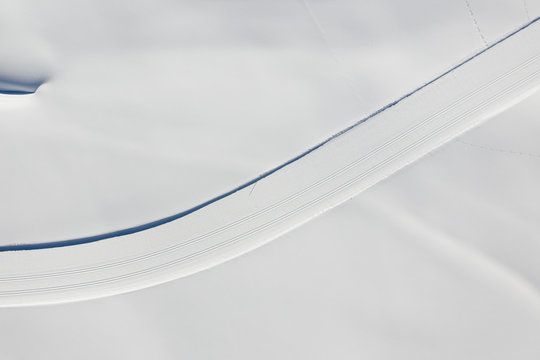 Aerial view of cross country ski slopes