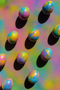 Colorful handmade Easter eggs