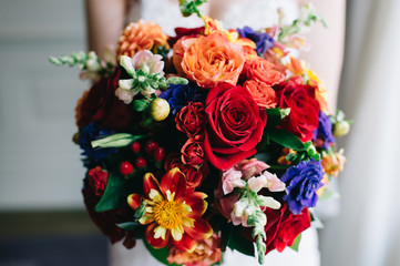 Bride Holding Bold Bouquet
