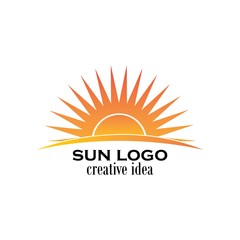 sun logo and icon vector illustration design template