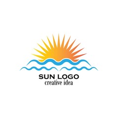 sun logo and icon vector illustration design template