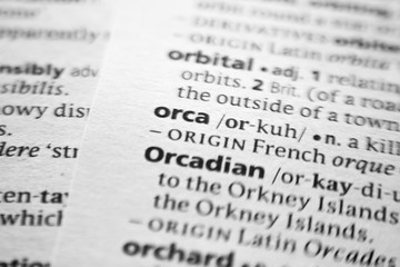 Word or phrase Orcadian in a dictionary.