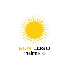 sun logo and icon vector illustration design template