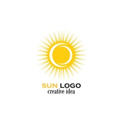 sun logo and icon vector illustration design template