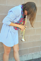 Female jazz trumpet player.