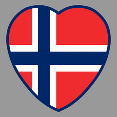 Fototapeta premium Norway Flag In Heart Shape Vector illustration Eps 10