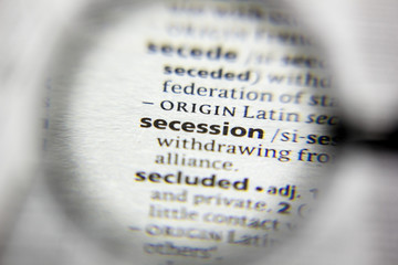 The word or phrase Secession in a dictionary.
