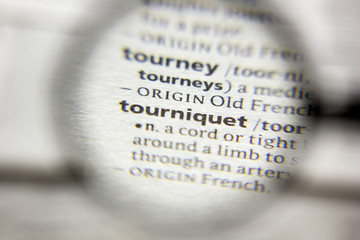 The word or phrase Tourniquet in a dictionary.