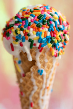 Ice cream cone with sprinkles