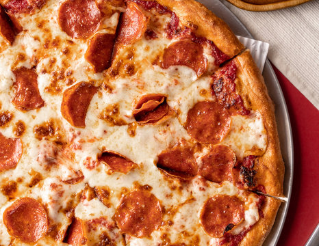 Pepperoni Pizza Closeup