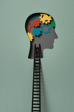 Human head with gears