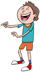 laughing boy character cartoon illustration
