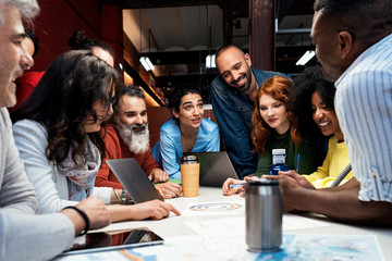 Business group at a workshop in the office