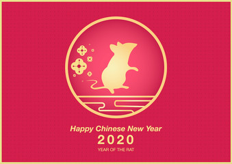 Happy Chinese New Year 2020, Poster Chinese New Year 2020 year of the rat.