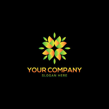 colorful floral vector logo design