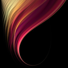 Decorative abstract art of thin and rounded feathers