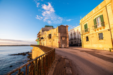Old road over the sea. Sicilia Italy