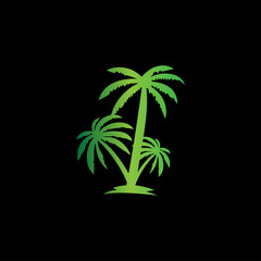 green palm tree, tree logo design