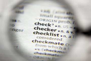 The word or phrase Checker in a dictionary.