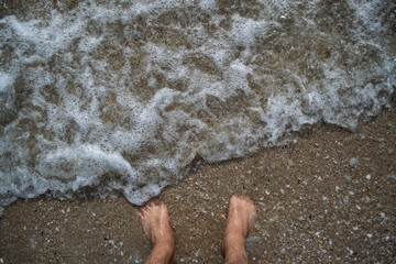 The sea and the waves and my feet