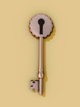 Old key with keyhole