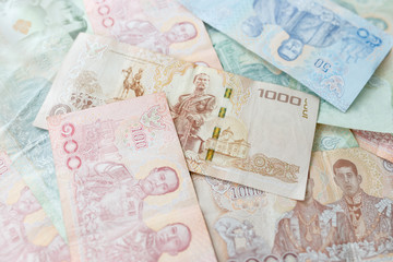 Thai money baht , thai bank note background