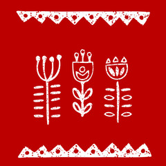 Finnish inspired long folk flowers