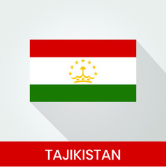 Flag of The Tajikistan With Shadow