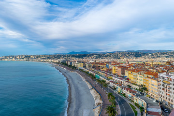 Panoramic view of Nice city in France