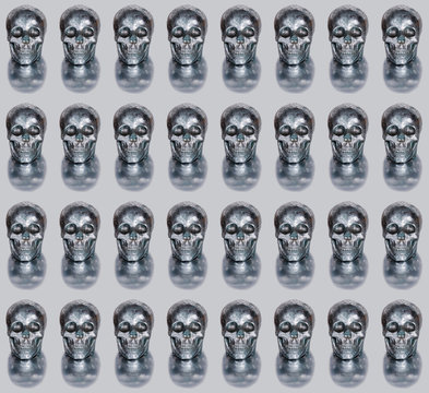 Skull Pattern on Silver