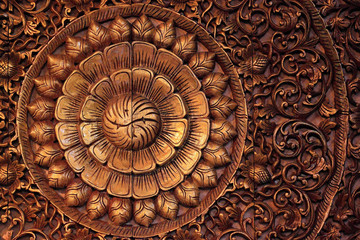Carving wooden of flower pattern, Thai style.