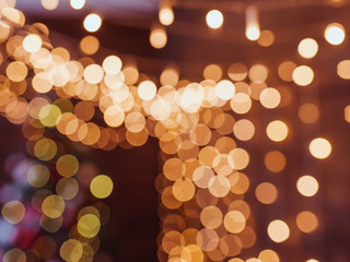  garland yellow cozy lights with bokeh