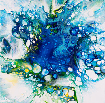 Abstract acrylic pour painting
