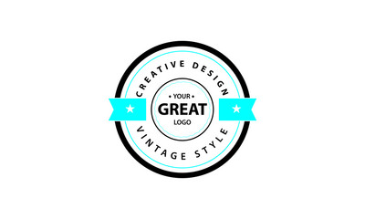 Vintage Retro Vector Logo . circle design element for  t-shirt print, apparel fashion design, business signs, business card, stationary design, logo, identity, labels, badge, banner, poster & flyer
