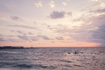 夕方の三宅島の海岸