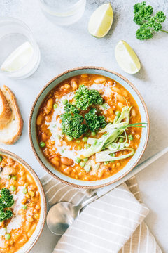 Homemade delicious spring minestrone