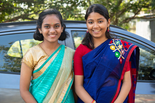 Indian teenage girl with traditional dress