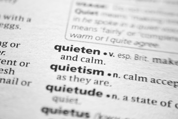 Word or phrase Quieten in a dictionary.