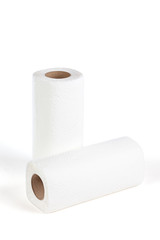 Roll of toilet paper isolated on white background . Close-up image of toilet paper.