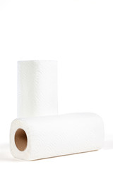 Roll of toilet paper isolated on white background . Close-up image of toilet paper.