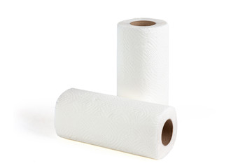 Roll of toilet paper isolated on white background . Close-up image of toilet paper.
