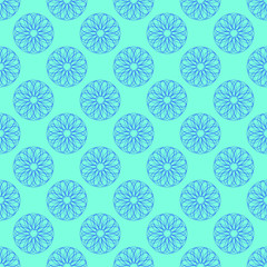 seamless floral pattern on the light blue background