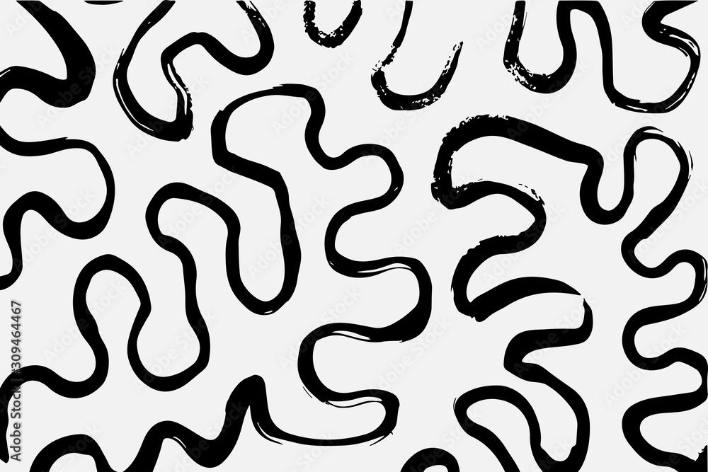 Poster abstract monochrome image, made with a brush and paints. handmade. you can use it as an interesting 