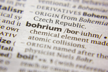 Word or phrase Bohrium in a dictionary.