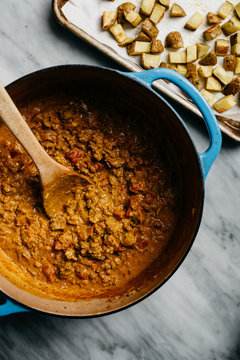 Making Keema Beef Curry