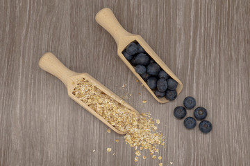 two scoops with power food, blueberry and oatmeal from above