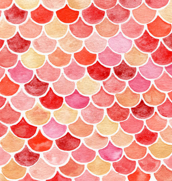 Watercolor fish scale pattern
