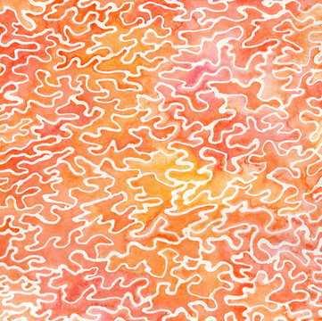 Original watercolor coral pattern
